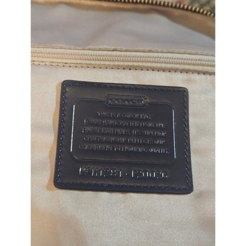 Coach Poppy Navy Signature Jacquard Tote Bag‎ Heart Zipper Pull 15312 - Picture 10 of 13